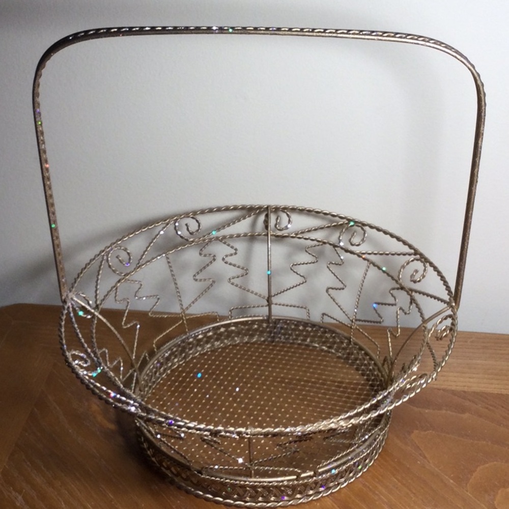 Sparkle Gold Christmas/Pine Tree Basket